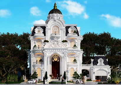 Thiết kế biệt thự kiểu Pháp tinh tế từng đường nét thẩm mỹ tại Sóc Trăng