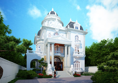 Tư vấn thiết kế biệt thự cổ điển - Lâu đài 3 tầng 1 tum tại Vũng Tàu