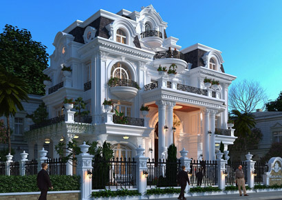 Tư vấn thiết kế biệt thự cổ điển tại Cần Thơ xây dựng 160m2/3,5 sàn