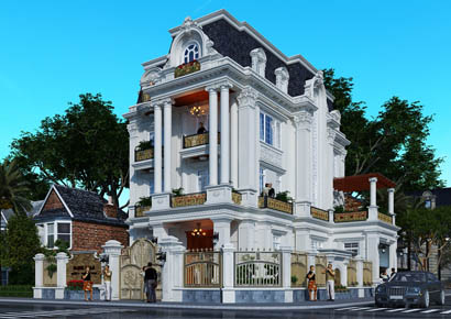 Tư vấn thiết kế biệt thự cổ điển tại Lâm Đồng - 3 tầng 1 tum sang và độc