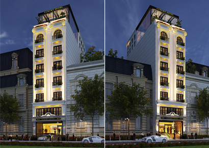 Kinh nghiệm thiết kế mặt tiền khách sạn nhỏ đẹp mà vẫn sang trọng