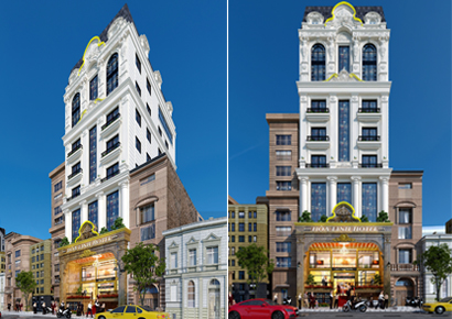 Giải pháp thiết kế khách sạn mặt tiền 8-10-12-15m có sức hút với du khách